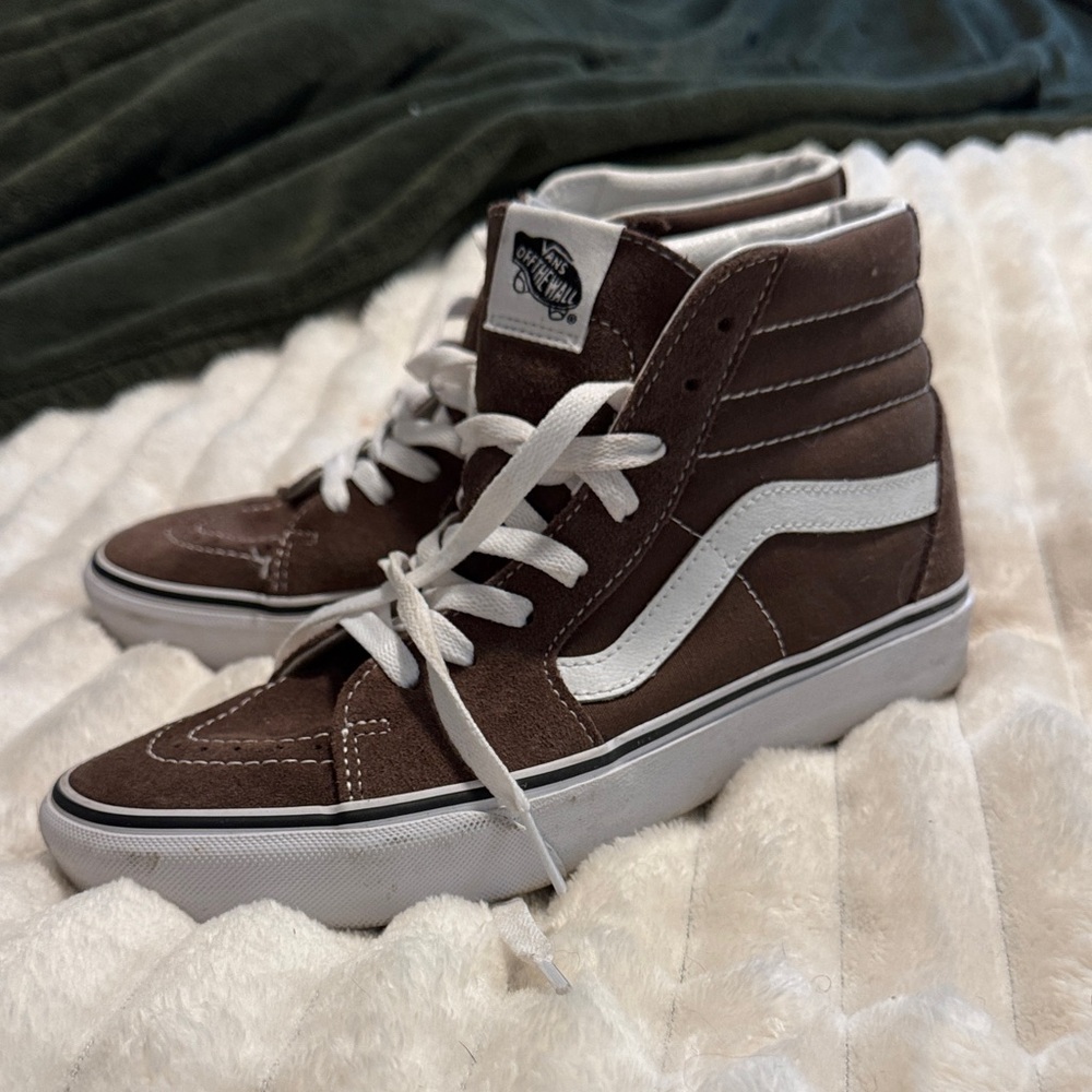 Vans High-Top Sneakers in Brown and White